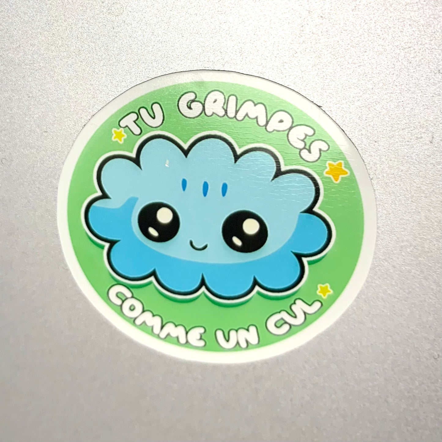 STICKER 7x7cm - TU GRIMPES COMME UN CUL