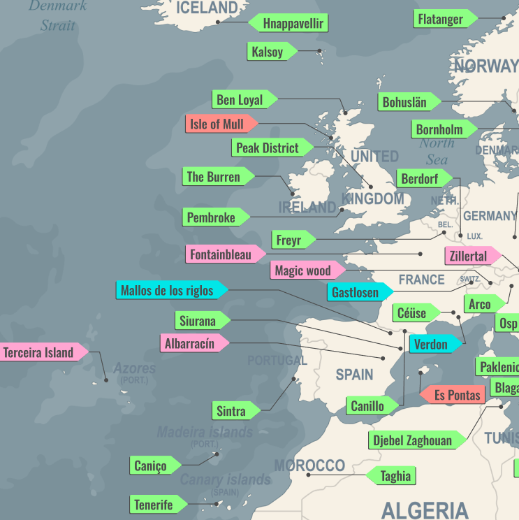 Poster THE ULTIMATE WORLD CRAG ATLAS -