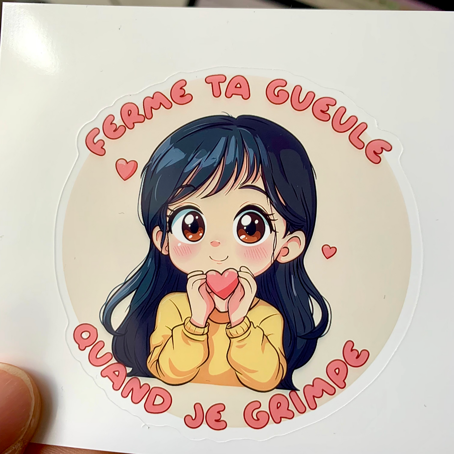 STICKER 7x7cm - FERME TA GUEULE QUAND JE GRIMPE