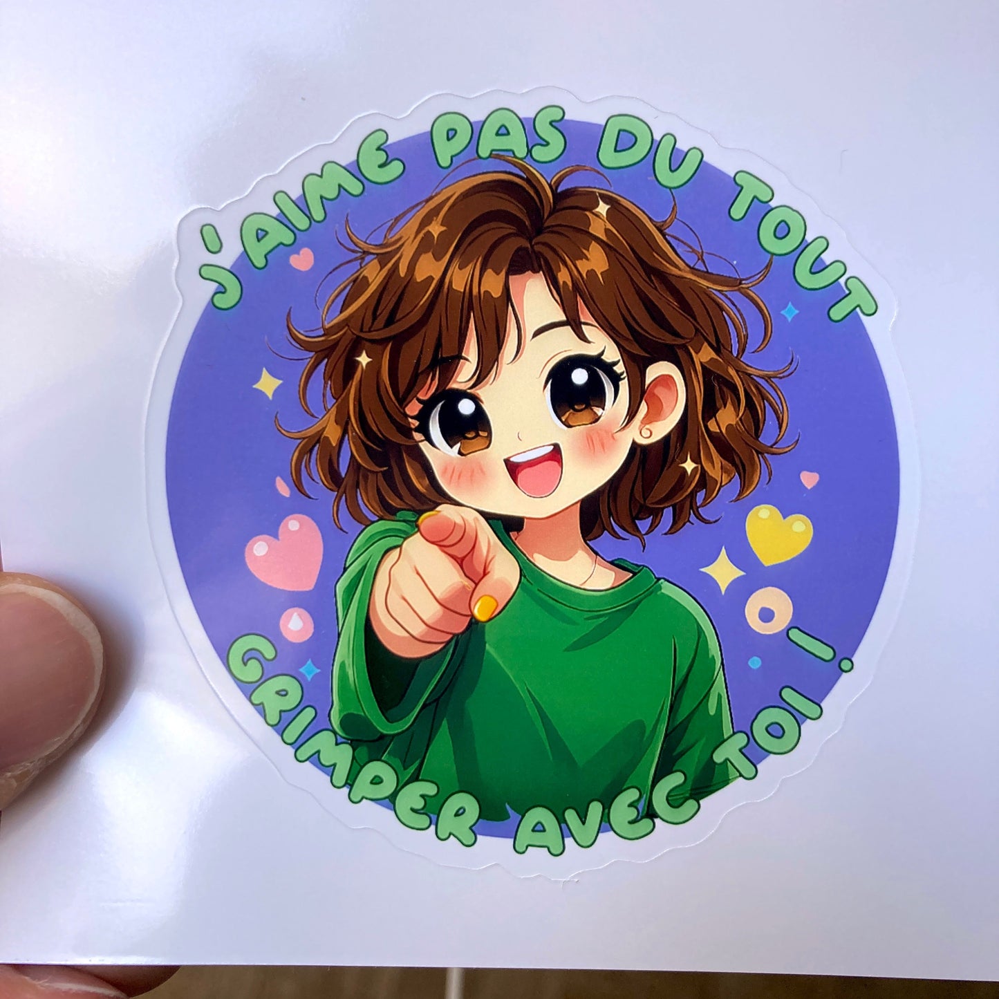 STICKER 7x7cm - J'AIME PAS DU TOUT GRIMPER AVEC TOI