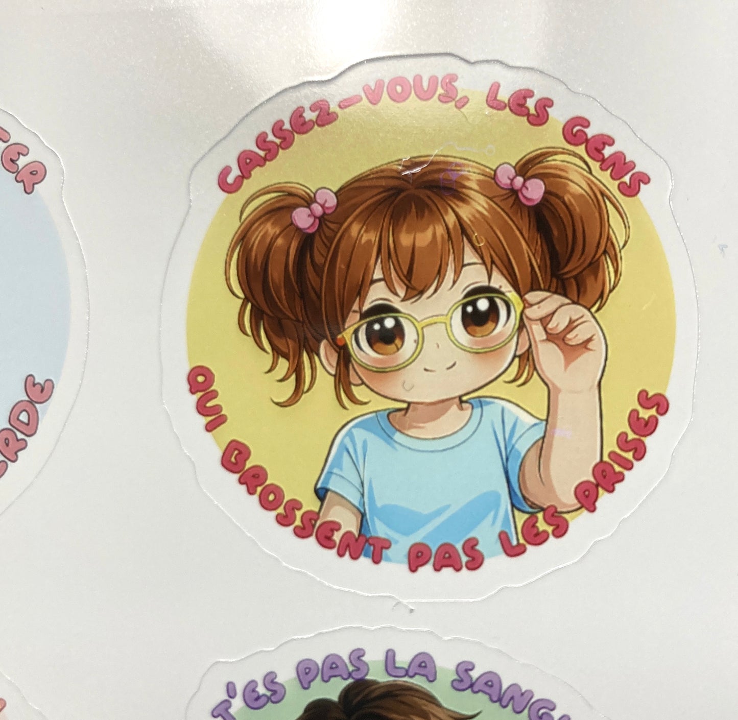 PLANCHE DE STICKERS 10x18cm - FERME TA GUEULE QUAND JE GRIMPE
