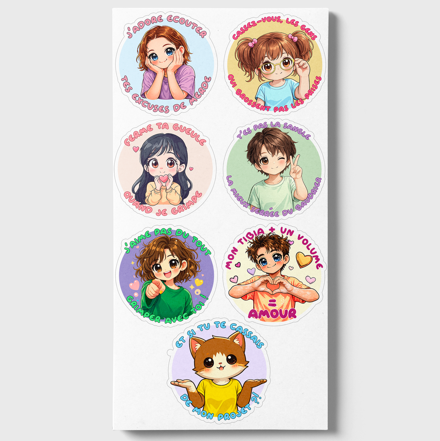 PLANCHE DE STICKERS 10x18cm - FERME TA GUEULE QUAND JE GRIMPE
