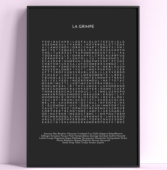 Poster LES MOTS CACHÉS DE LA GRIMPE - CLIMBING WORD SEARCH